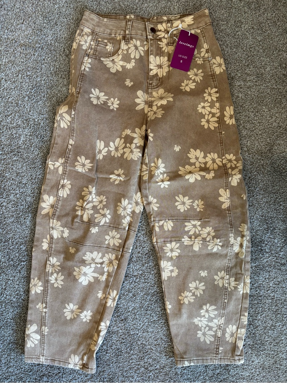 32.  Loveimgs Brown Barrel Jeans